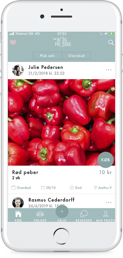 theBIGfridge app med peberfrugter